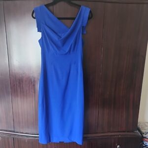 Black Halo Royal Blue Midi Dress